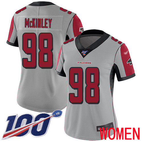 Atlanta Falcons Limited Silver Women Takkarist McKinley Jersey NFL Football #98 100th Season Inverted Legend